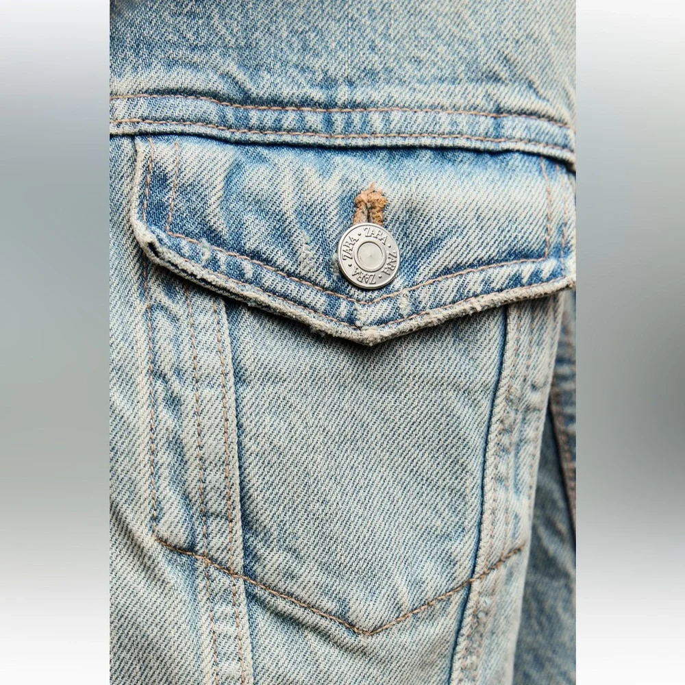 ZARA TRF CROP DENIM JACKET - Picture 4 of 4